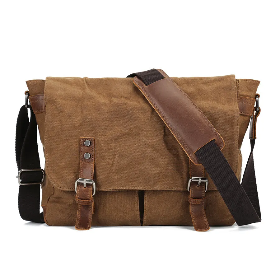 Vintage Canvas Messenger Bag for Men - Stylish Laptop Satchel & Travel Bag