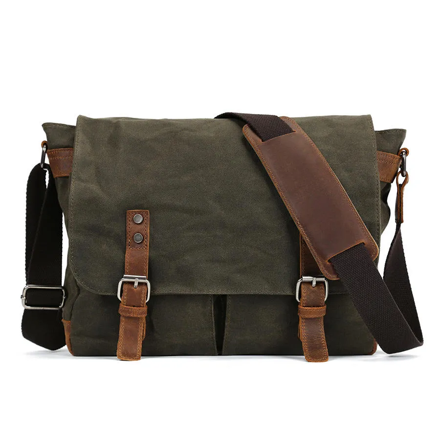 Vintage Canvas Messenger Bag for Men - Stylish Laptop Satchel & Travel Bag