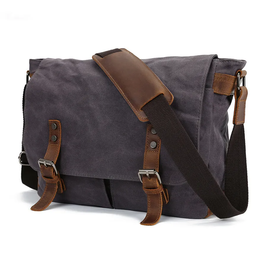 Vintage Canvas Messenger Bag for Men - Stylish Laptop Satchel & Travel Bag