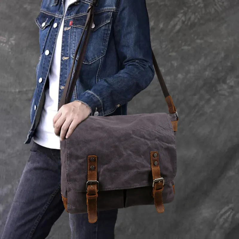 Vintage Canvas Messenger Bag for Men - Stylish Laptop Satchel & Travel Bag