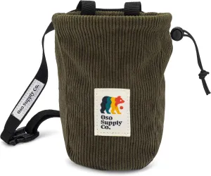 Vintage Corduroy Chalk Bag for Rock Climbing, Bouldering Chalk Bucket with Belt and Zippered Pocket - Perfect Rock Climbing Gear, Equipment for Indoor Gym and Outdoors