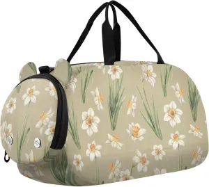 Vintage Easter Daffodils Flowers Duffel Bags for Boys Small Gym Bags for Teens Dance Bag for Girls