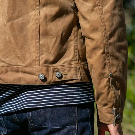 VINTAGE GUSTIN TRUCKER JACKET IN WAXED BROWN