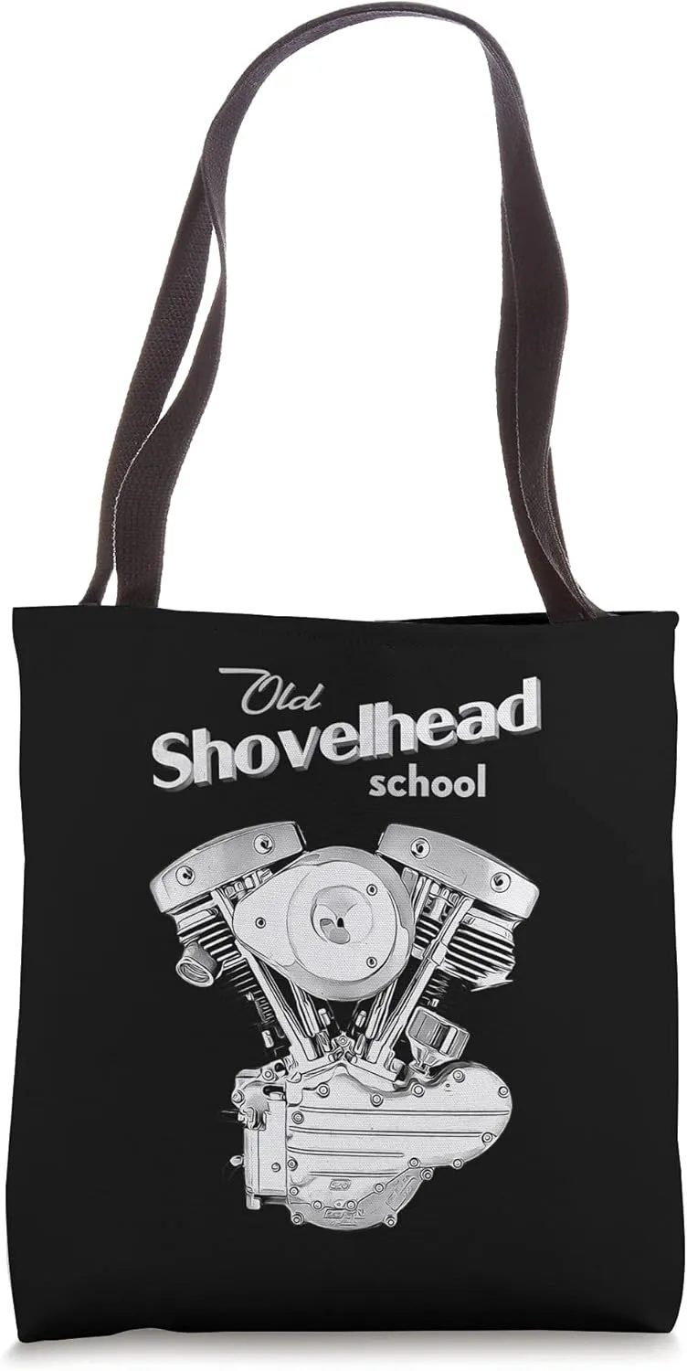 Vintage HD Shovelhead Motorcycle FLH Engine Motor Biker Tote Bag