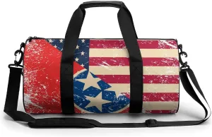 Vintage U.S.A And Tennessee State Flag Compact Gym Bag Travel Duffel Bags Lightweight Foldable Sports Tote Gymbag