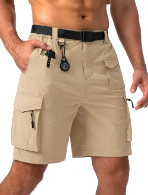 Viodia Men's Hiking Cargo Shorts Stretch Tactical Shorts for Men with 8 Pockets Quick Dry Lightweight Shorts for Work Fishing