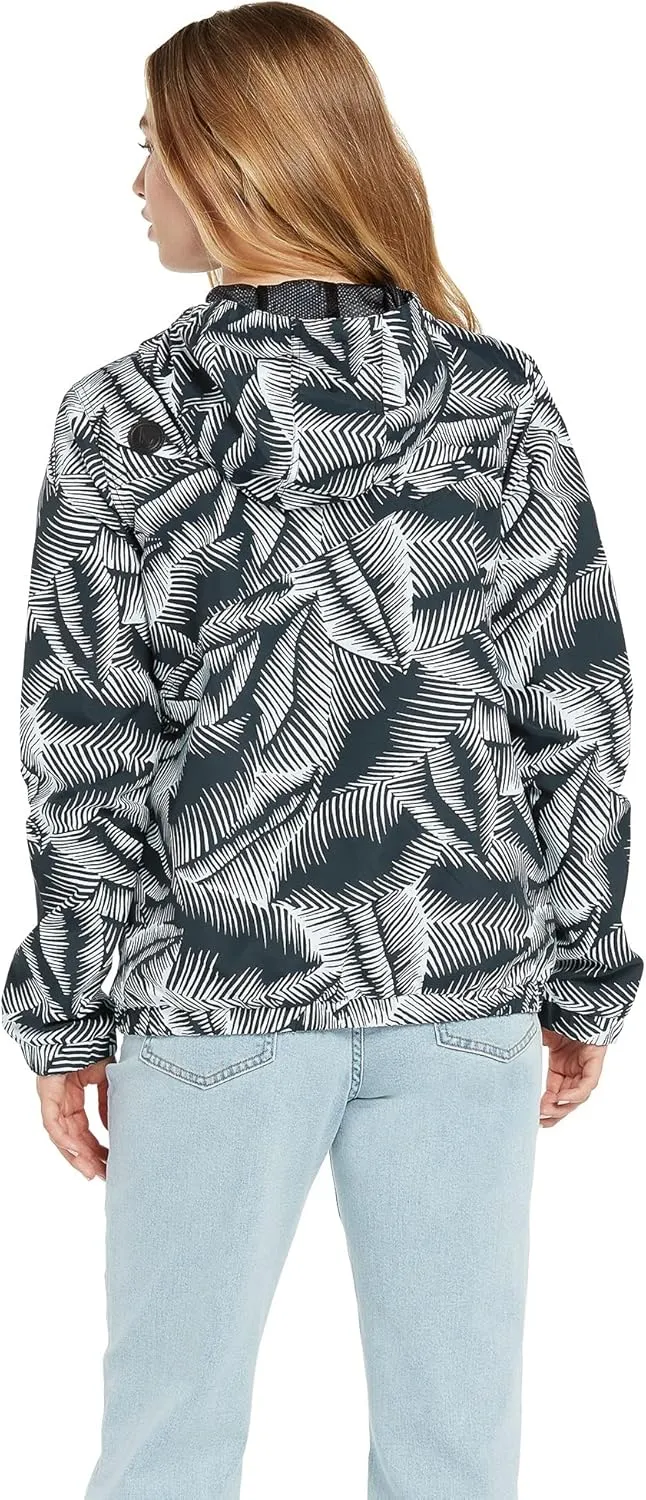 Volcom Women's Enemy Stone Hooded Zip Front Windbreaker Jacket (Regular & Plus Size)