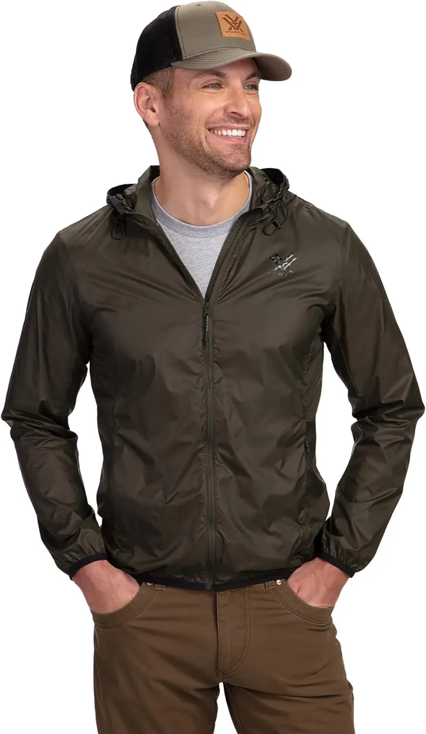 Vortex Men's Storm Silencer Pro Rain Breaker Jackets - DWR Treated, Packs Into Own Pocket