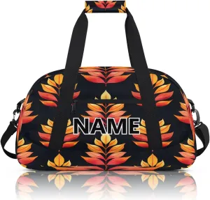 Watercolor Autumn Mini Gym Bag 18 inch for Women Men Waterproof Custom Fall Thanksgiving Travel Duffel Bag Carry On Overnight Tote Nurse Bag for Work Fitness Hiking