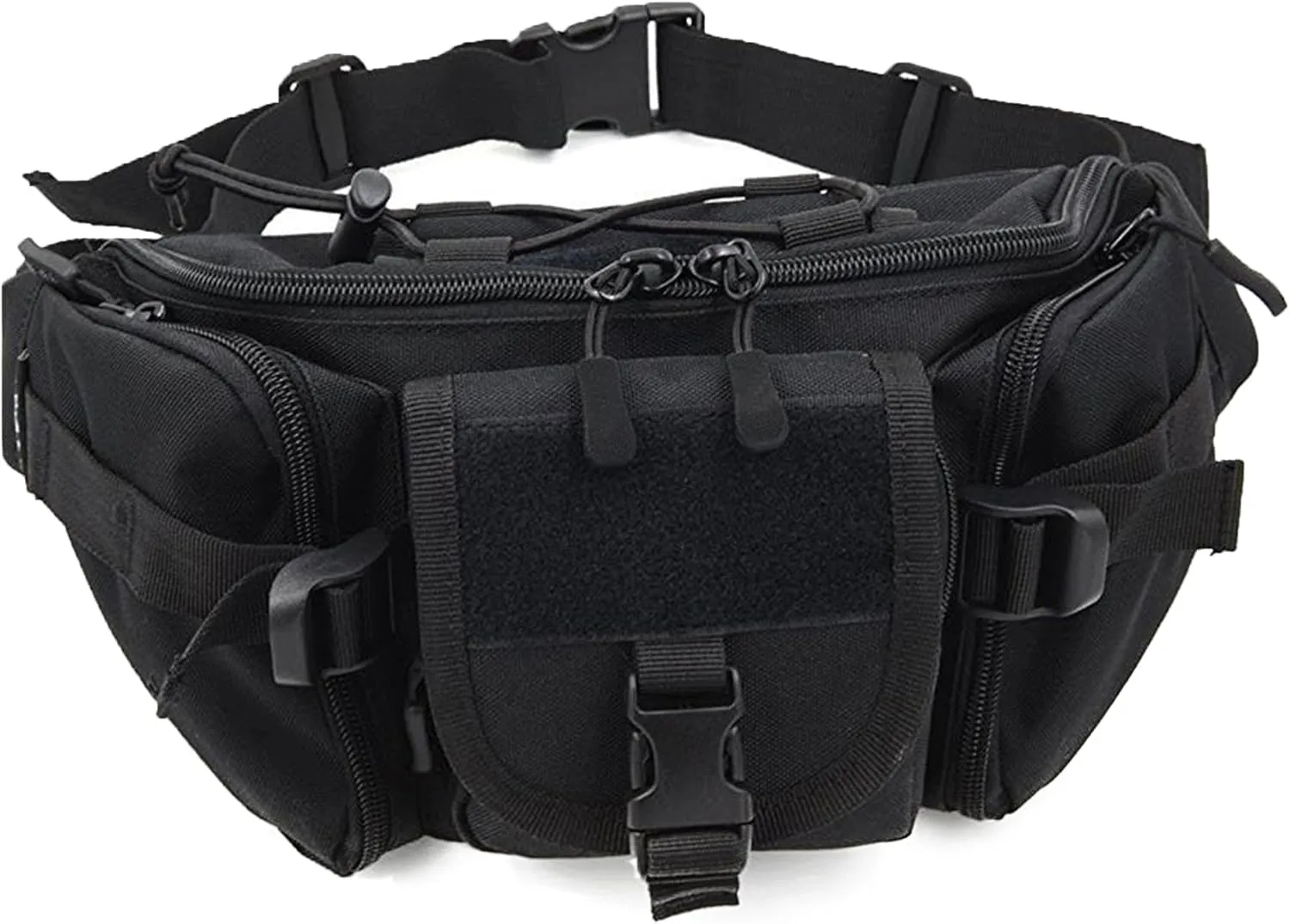 Waterproof Tactical Waist Pack Bag Military Fanny Packs Hip Belt Bag Pouch for Hiking Climbing Bumbag,Black