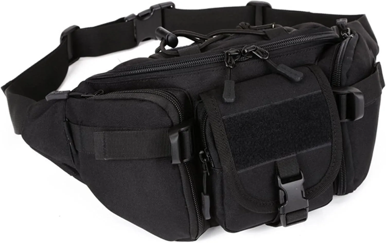 Waterproof Tactical Waist Pack Bag Military Fanny Packs Hip Belt Bag Pouch for Hiking Climbing Bumbag,Black