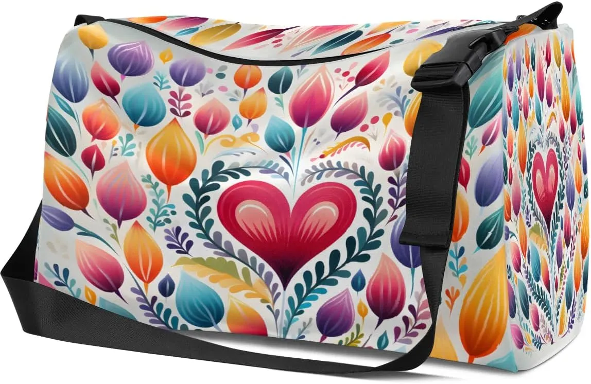 Weekend Bag Abstract Delicate Printing Lightweight Carry On Duffel Bag Waterproof Gym Bag Pu Leather Duffle Bag for Workout Travel Sport