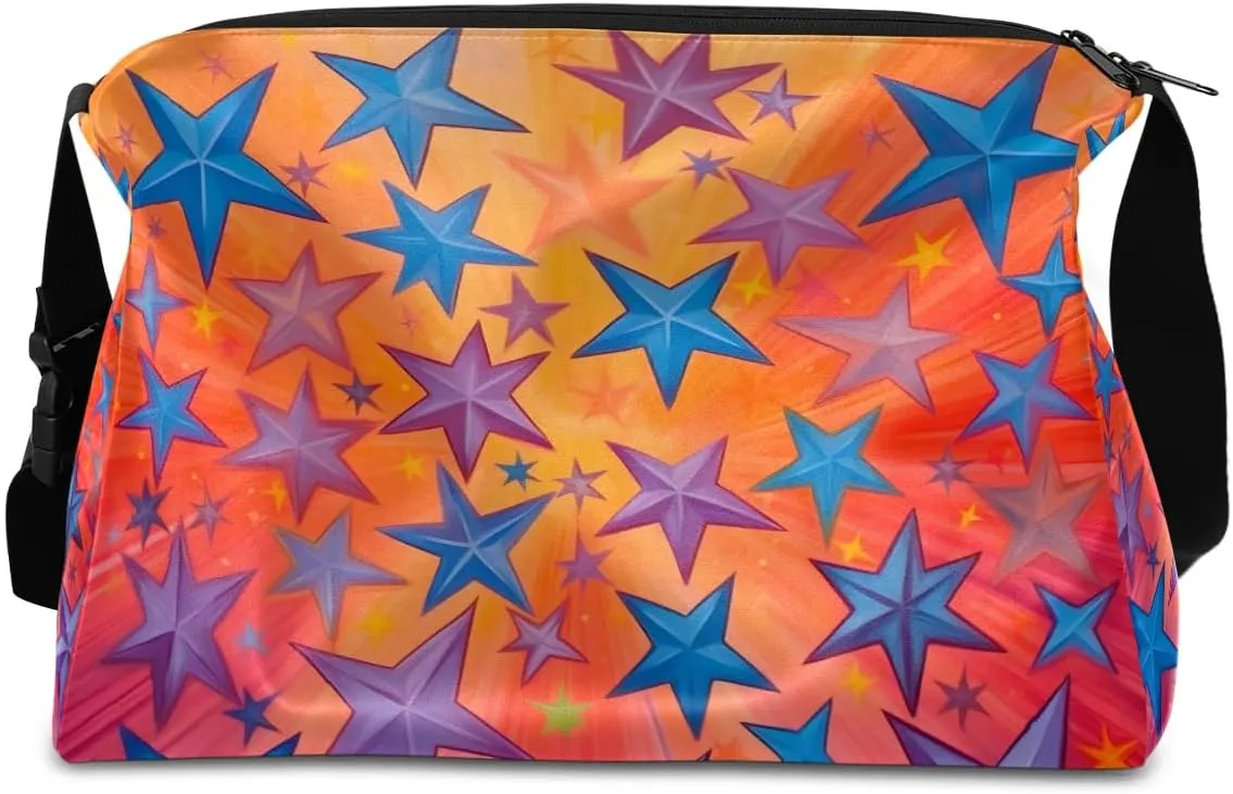 Weekend Bag Abstract Pattern Colorful Lightweight Carry On Duffel Bag Waterproof Gym Bag Pu Leather Duffle Bag for Workout Travel Sport