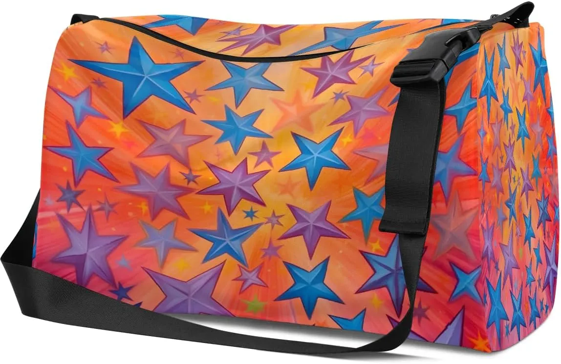 Weekend Bag Abstract Pattern Colorful Lightweight Carry On Duffel Bag Waterproof Gym Bag Pu Leather Duffle Bag for Workout Travel Sport