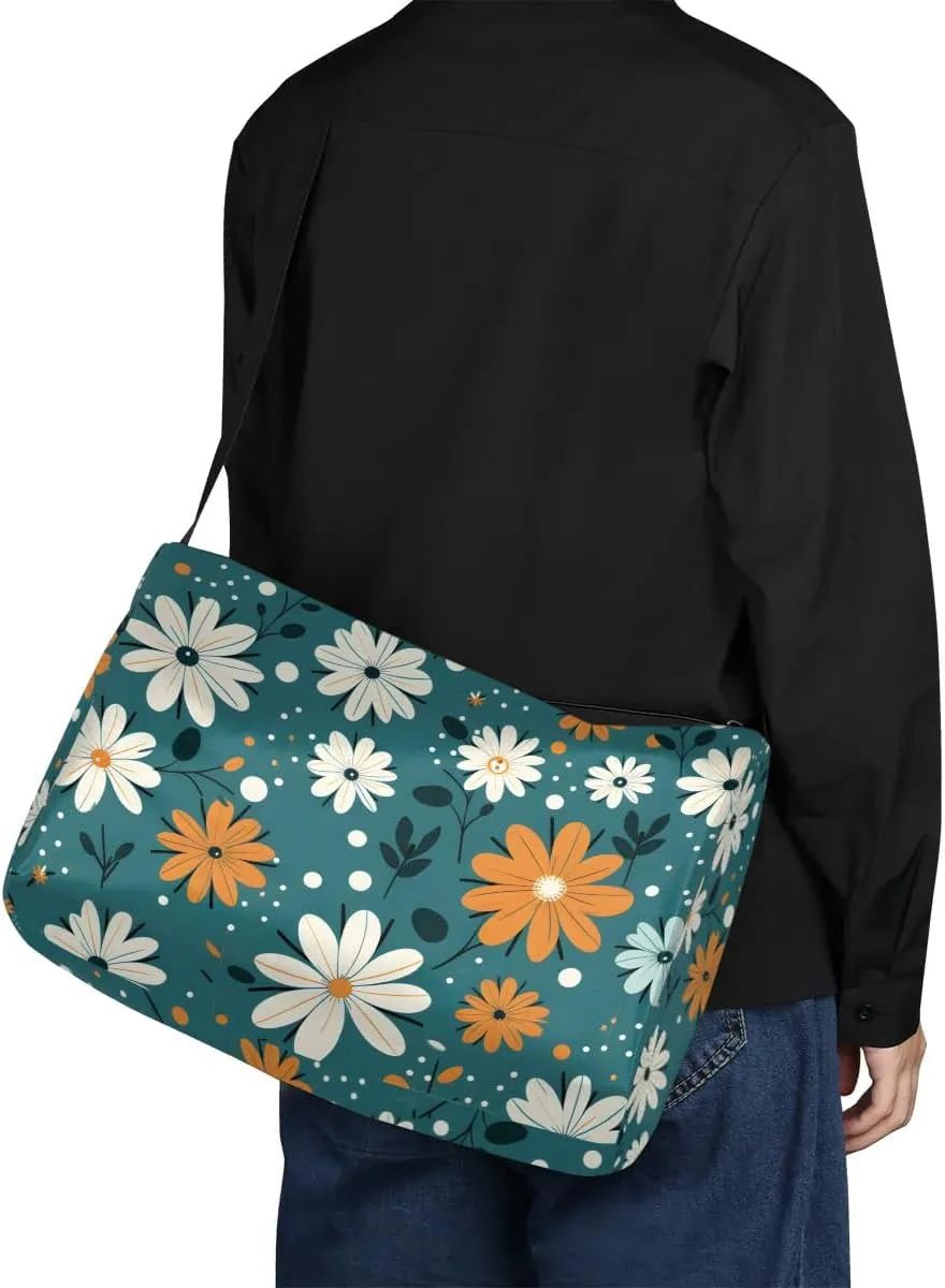 Weekend Bag Art Flowers Patterns Lightweight Carry On Duffel Bag Waterproof Gym Bag Pu Leather Duffle Bag for Workout Travel Sport