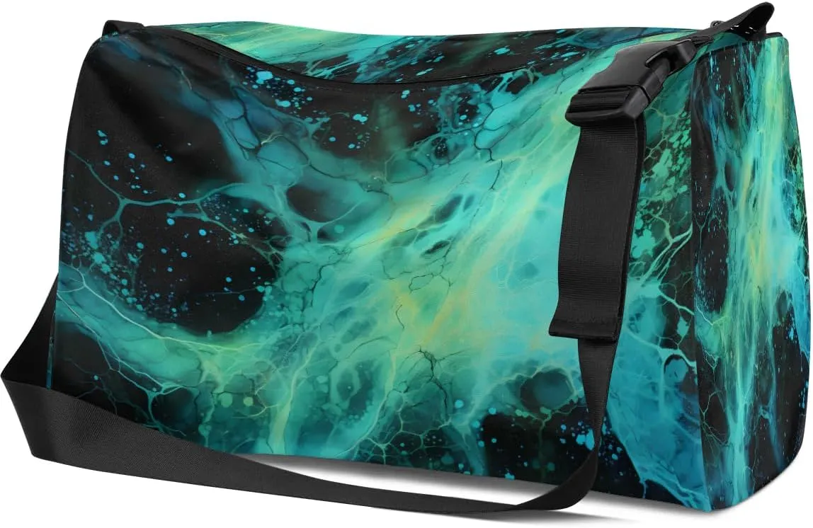 Weekend Bag Art Radiant Printing Cool Lightweight Carry On Duffel Bag Waterproof Gym Bag Pu Leather Duffle Bag for Workout Travel Sport