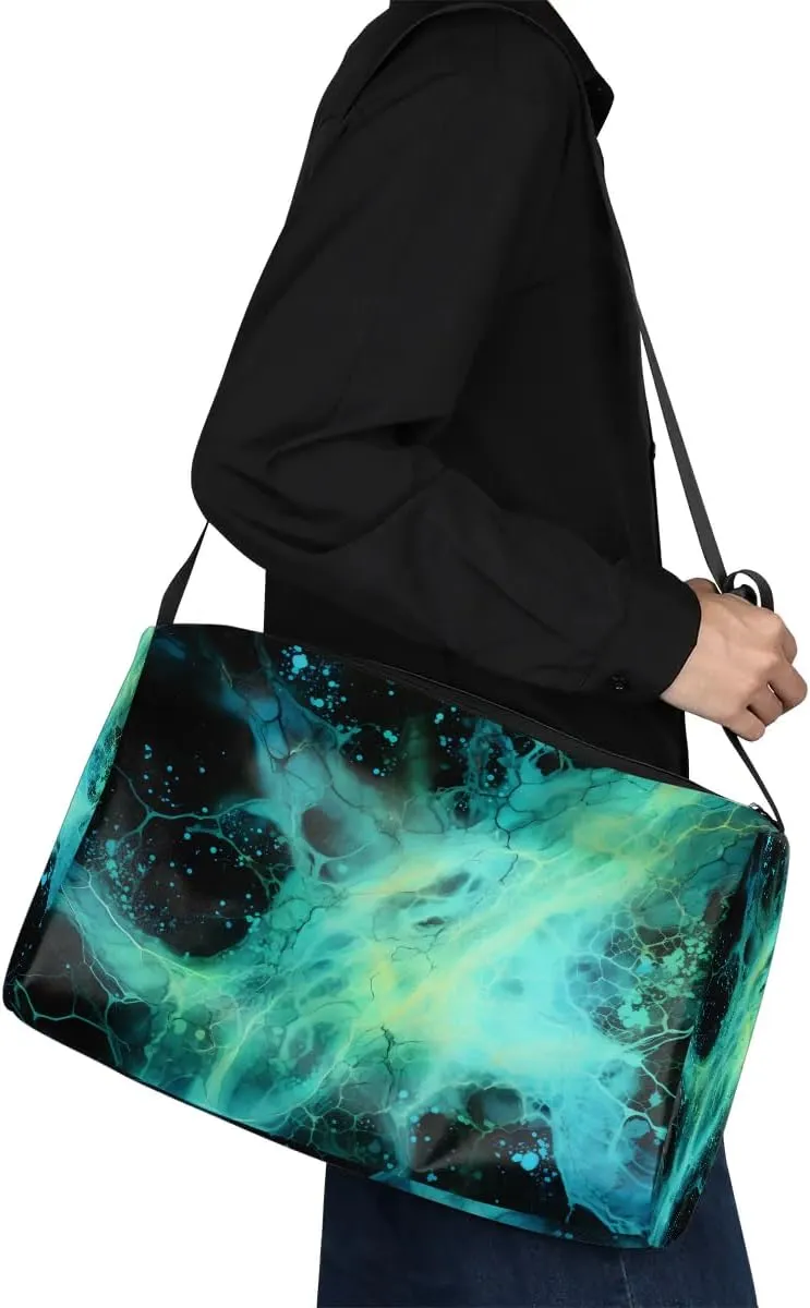 Weekend Bag Art Radiant Printing Cool Lightweight Carry On Duffel Bag Waterproof Gym Bag Pu Leather Duffle Bag for Workout Travel Sport