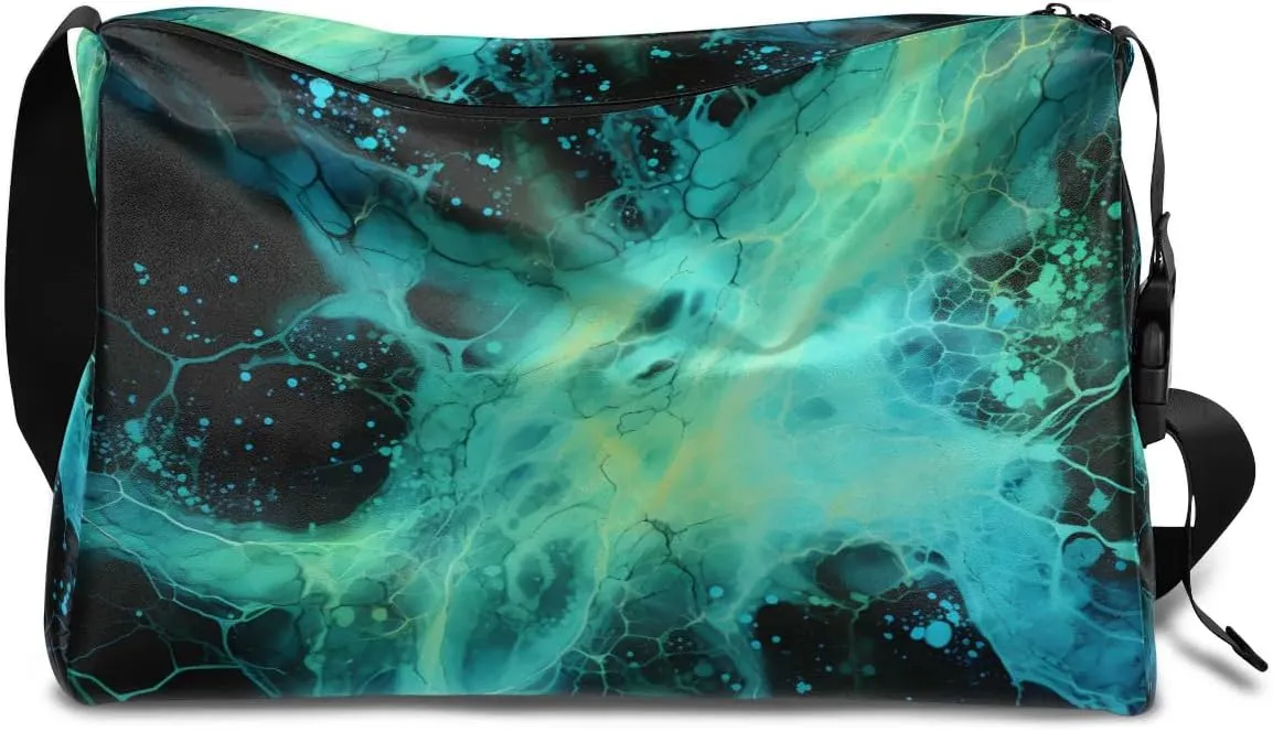 Weekend Bag Art Radiant Printing Cool Lightweight Carry On Duffel Bag Waterproof Gym Bag Pu Leather Duffle Bag for Workout Travel Sport