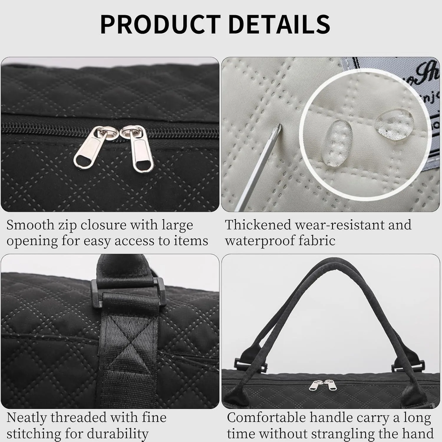 Weekender Bags for Women, Travel Duffel Bag with Shoe Compartment & Wet Pocket, Large Gym Sports Tote Bag, Maternity Hospital Overnight Bag with Toiletry Bag for Fitness, Work, Trips Black