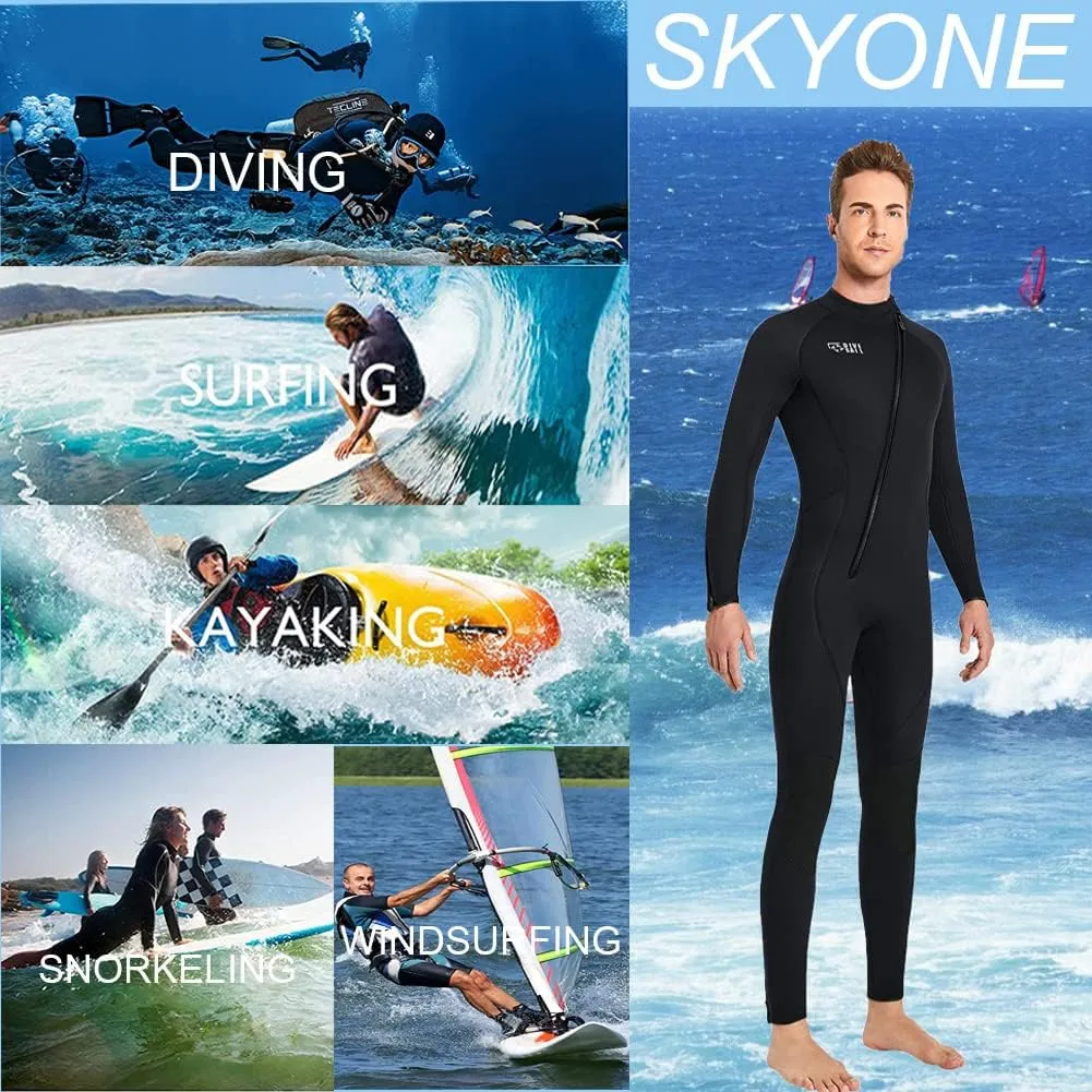 Wet Suits for Women Men Full Body 3MM Neoprene Wetsuit Diving Suit in Cold Water, Long Sleeves Front Zip Scuba Wetsuits One Piece Thermal Swimsuit for Surfing Snorkeling Kayaking Swimming Canoeing