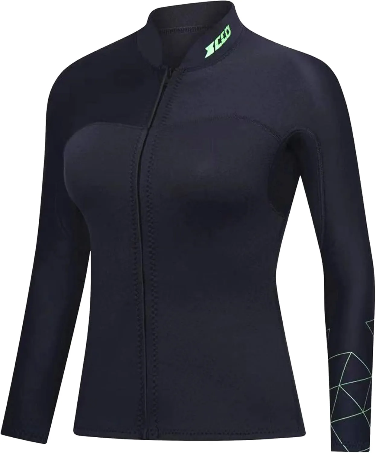 Wetsuit Top Men&Women 1.5mm/3mm Neoprene Wetsuits Jacket,Front Zipper Long Sleeves Diving Suit for Swimming,Snorkeling,Scuba Diving,Surfing