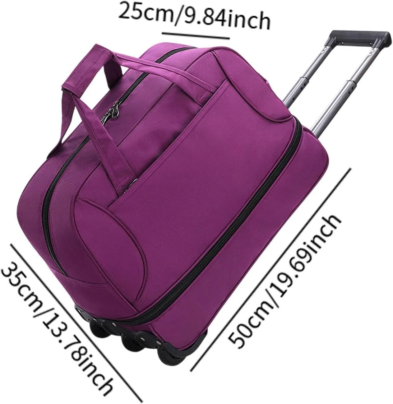 Wheeled Duffel Bag for Travel And Outdoor Activities, Violet