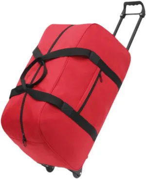 Wheeled Duffel Bag Trolley Case Men Women Multifunctional Handbag Suitcase Rolling Travel Bag for Beach Sports Travel Outdoor, red