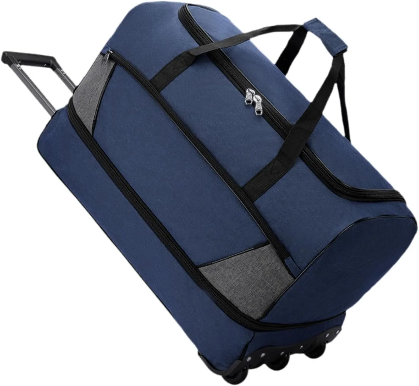 Wheeled Travel Duffel Bag with Compartments for Carrying Clothes, Blue S
