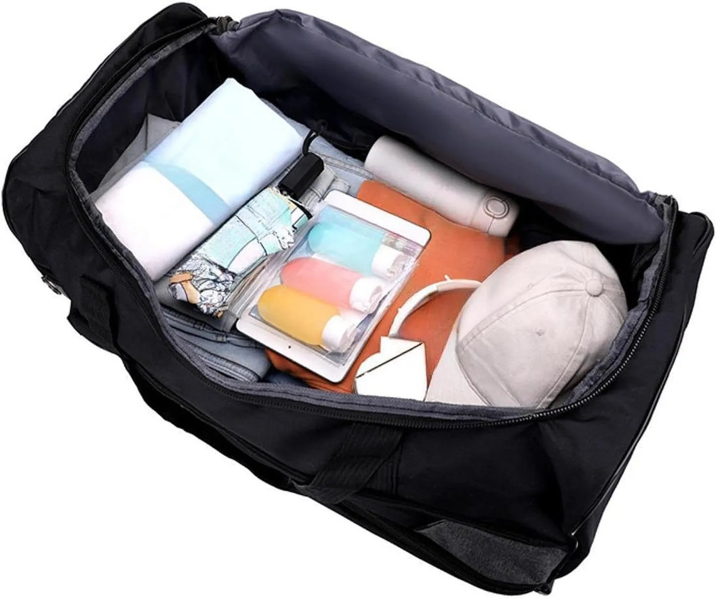 Wheeled Travel Duffel Bag with Compartments for Carrying Clothes, Blue S