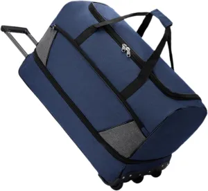 Wheeled Travel Duffel Bag with Compartments for Carrying Clothes, Blue S