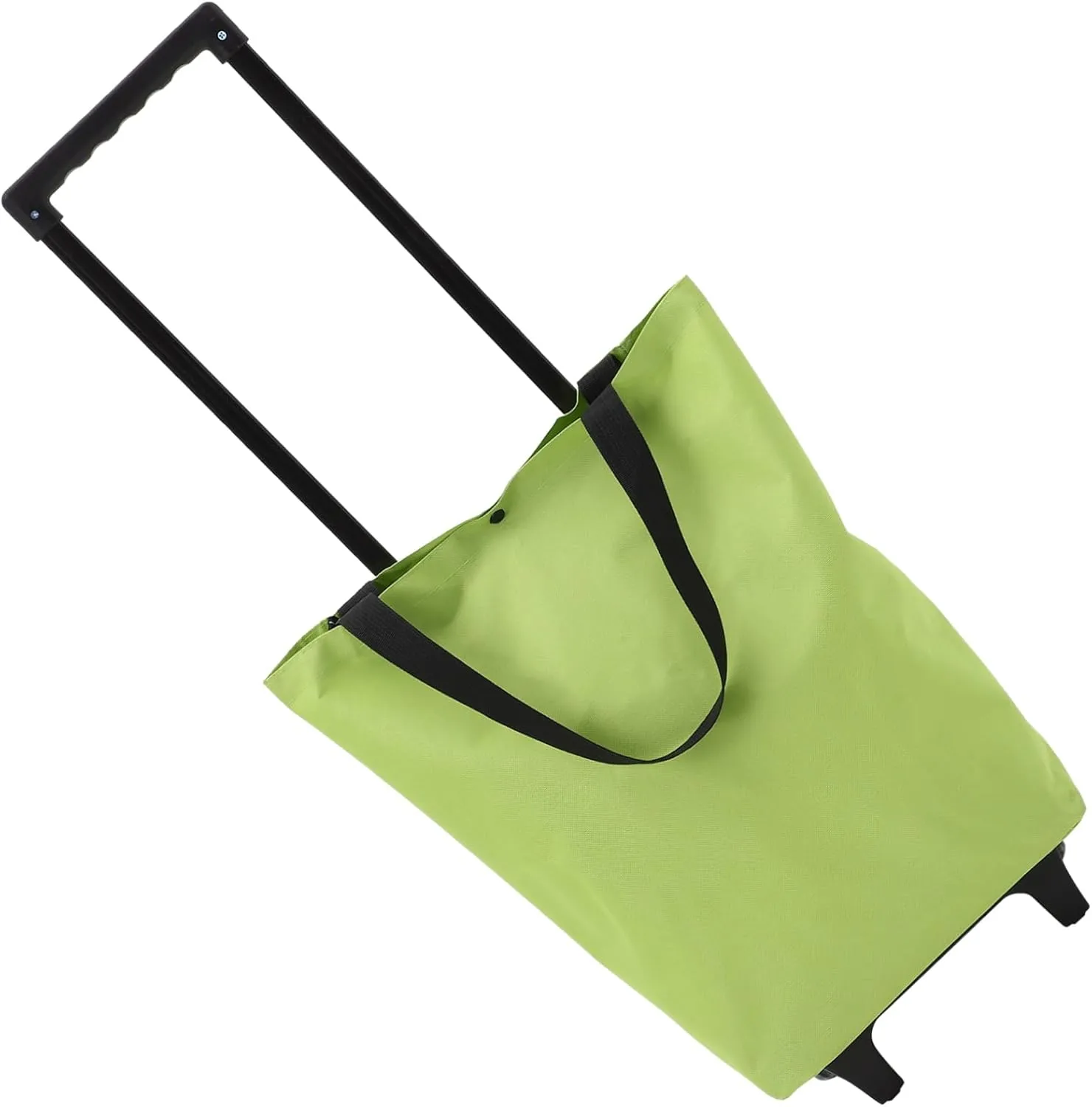 Wheeled Trolley Cart with Tote Bag Rolling Trolley Wheels Bag Wheels Foldable Wagon Cart for Women