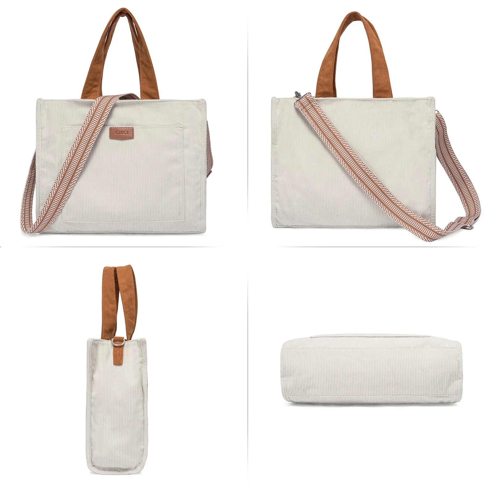 Wide Purse Strap Crossbody Purses Adjustable Replacement Shoulder Handbag Strap—Beige with Brown