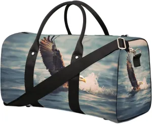 Wild Eagles Travel Duffel Bag for Women Men Waterproof Foldable Overnight Weekender Bag Large Capacity Sports Gym Bag