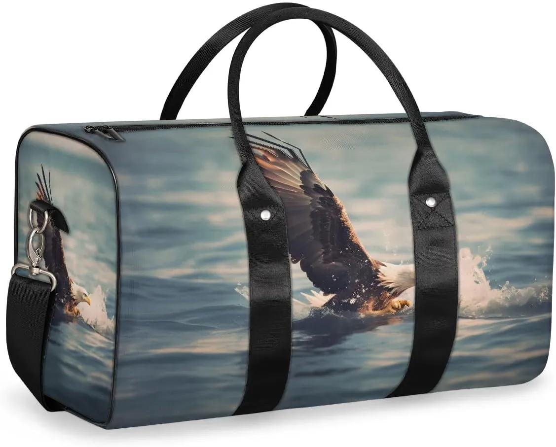 Wild Eagles Travel Duffel Bag for Women Men Waterproof Foldable Overnight Weekender Bag Large Capacity Sports Gym Bag