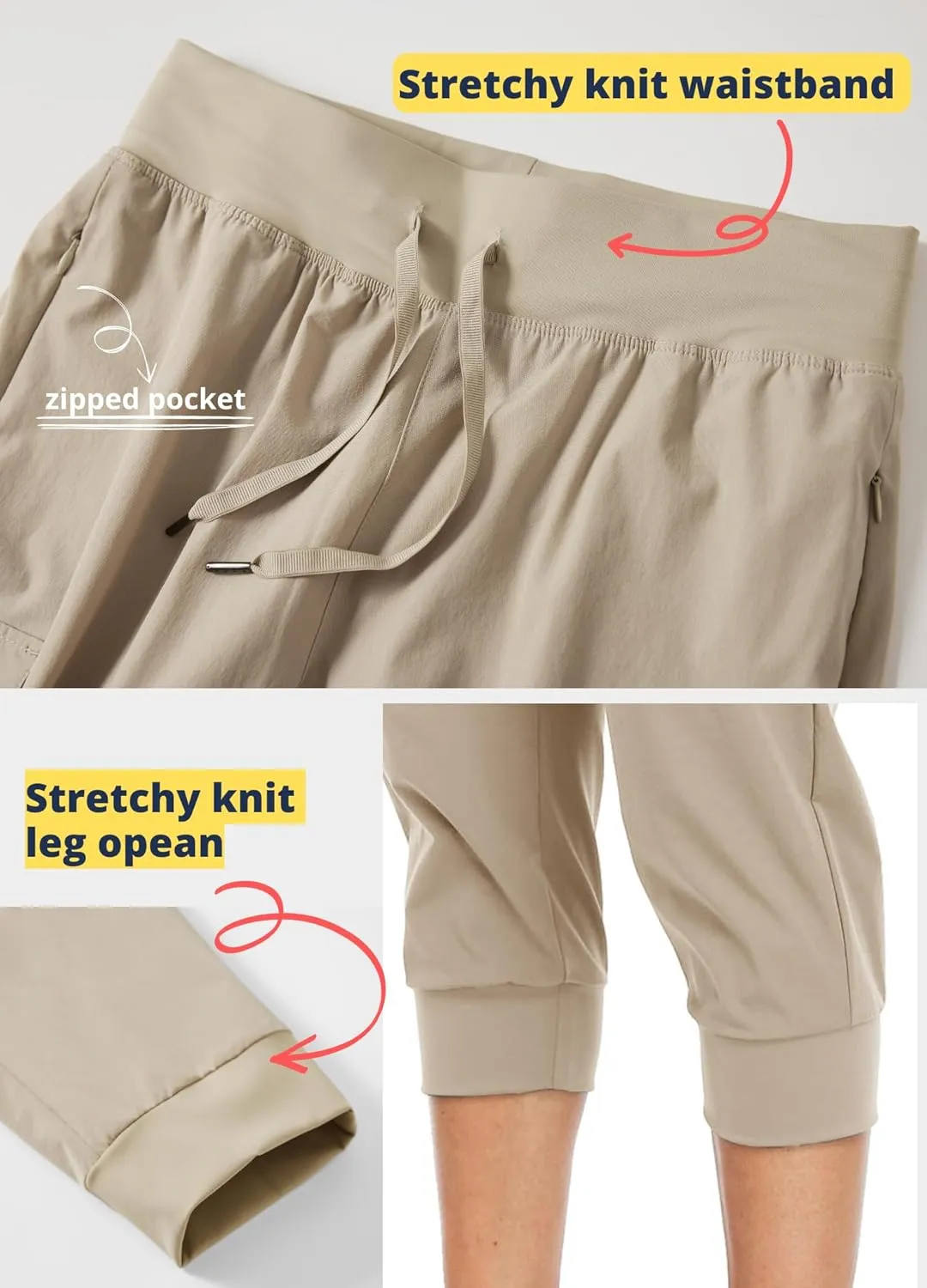 Willit Women's Capris Pants Quick Dry Lightweight Hiking Athletic Casual