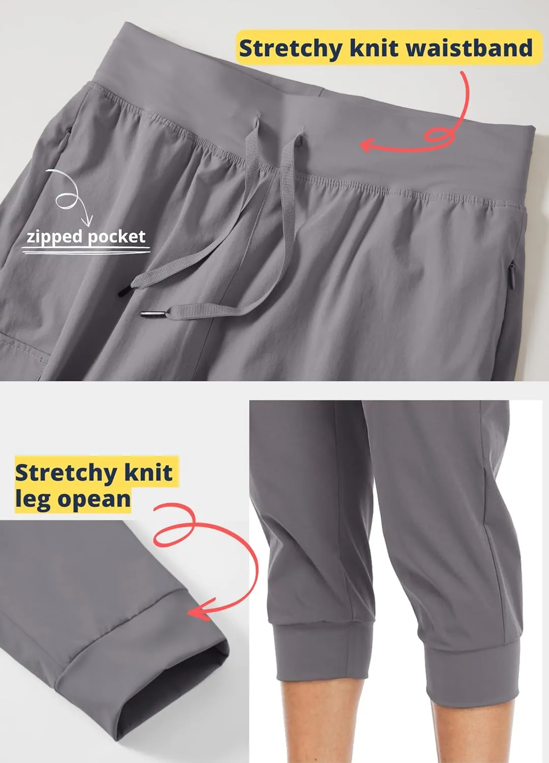 Willit Women's Capris Pants Quick Dry Lightweight Hiking Athletic Casual
