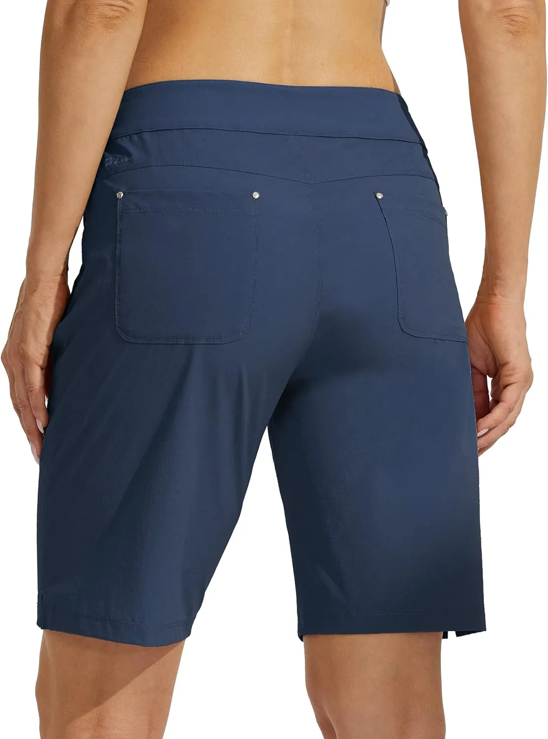 Willit Women's Golf Hiking Shorts 9" Quick Dry Athletic Long Casual Summer Shorts Zipper Pockets Water Resistant Lightweight