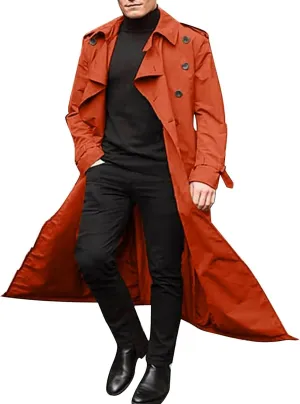 Windbreaker Jackets for Men Classic Loose Long Casual Trendy Solid Jacket