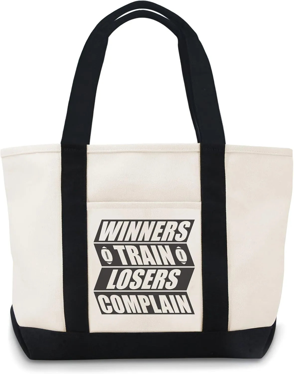 Winners Train, Losers Complain Funny Canvas Tote Bags Suitable For Advertising,Promotion, Gift, Activity