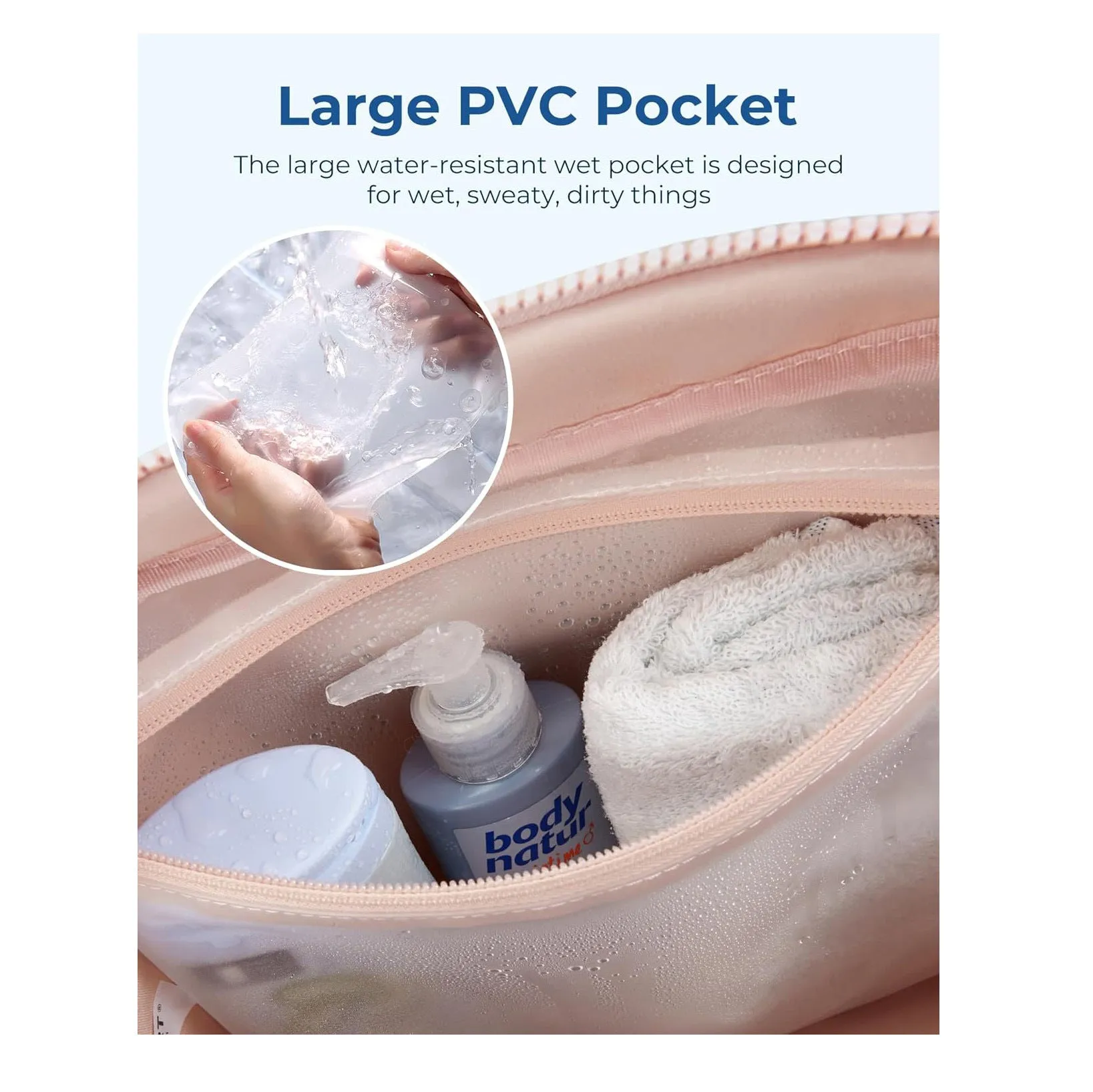 with Waterproof - Duffel Capacity Tote Gym Winter sale Pocket (42x19x30cm) White Quilted Percentage-off Wet Travel Bag Large