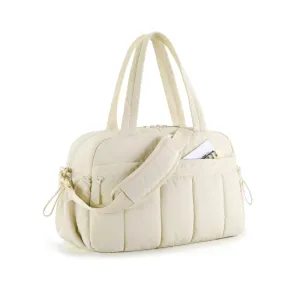 with Waterproof - Duffel Capacity Tote Gym Winter sale Pocket (42x19x30cm) White Quilted Percentage-off Wet Travel Bag Large