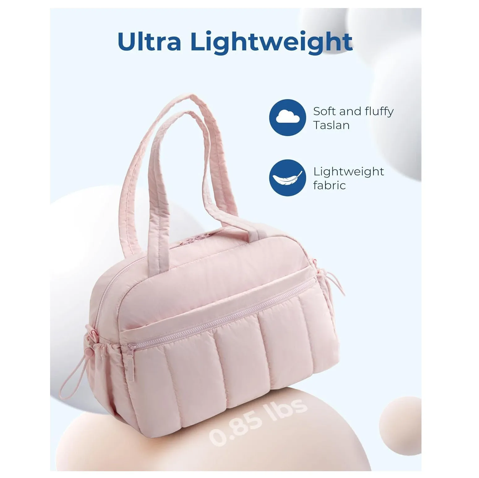 with Waterproof - Duffel Capacity Tote Gym Winter sale Pocket (42x19x30cm) White Quilted Percentage-off Wet Travel Bag Large