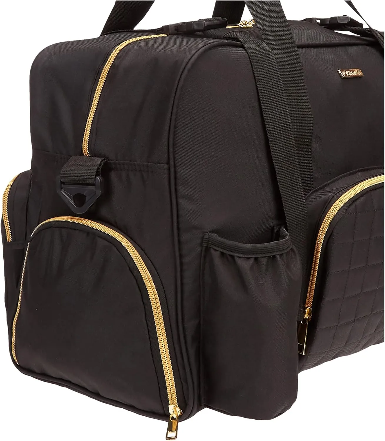 Women Exercise Fitness Gym Travel & Weekender Duffel bag Waterproof Wet Storage Yoga Mat Storage Shoe Storage Carry On Luggage (Black, Non-Quilted Outer)