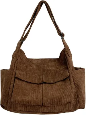 Women Men Crossbody Shoulder Bag Large Tote Bag with Multiple Pockets Canvas Messenger Tote Bag for Women and Men