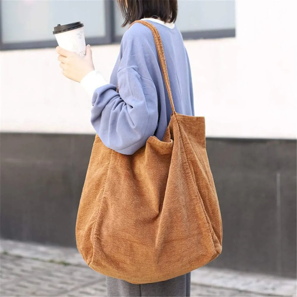 Women Shoulder Bags Corduroy Bag Handbag Work Bags Hobo Tote Bags