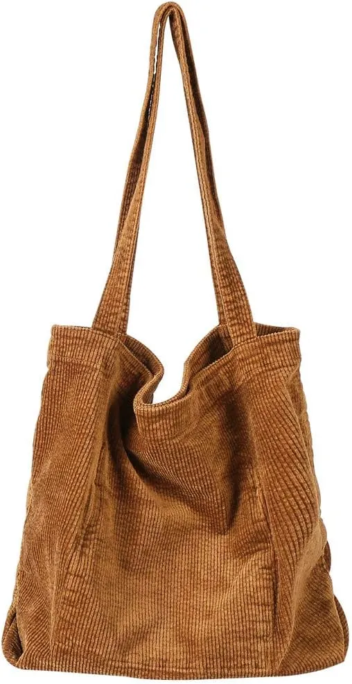 Women Shoulder Handbags Casual Hobo Bags Corduroy Shopper Tote Bag