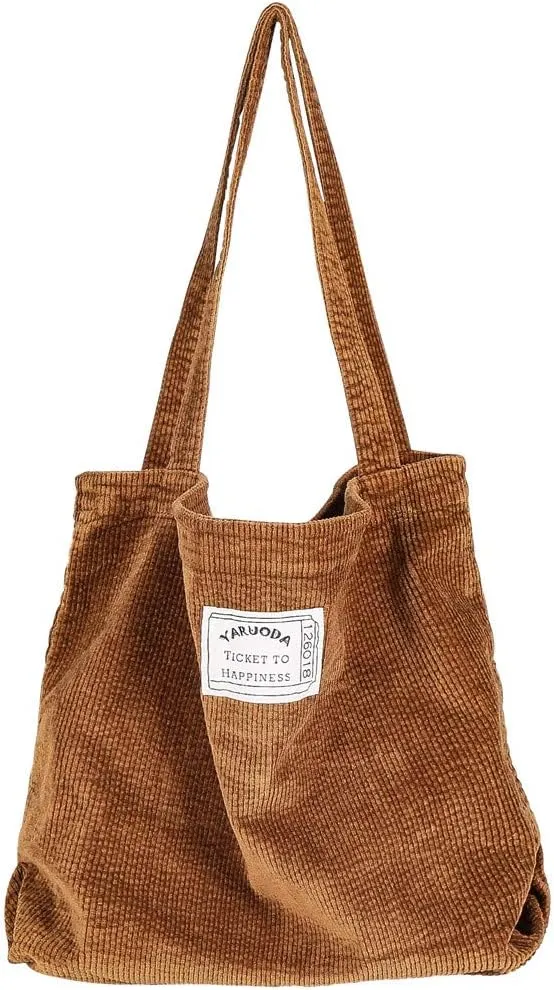 Women Shoulder Handbags Casual Hobo Bags Corduroy Shopper Tote Bag