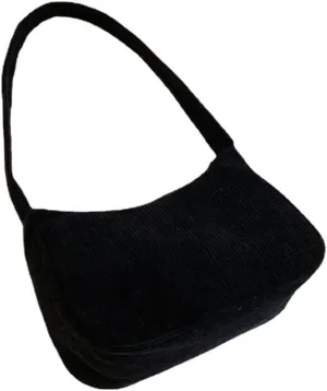 Women Y2k Handbags Corduroy Underarm Bag Casual Women Shoulder Bags Solid Color Zipper Female Handbag