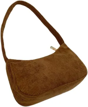 Women Y2k Handbags Corduroy Underarm Bag Casual Women Shoulder Bags Solid Color Zipper Female Handbag