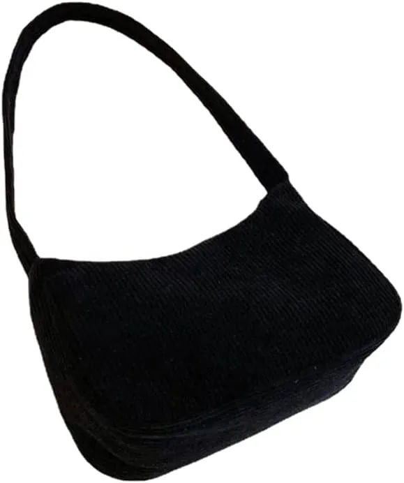 Women Y2k Handbags Corduroy Underarm Bag Casual Women Shoulder Bags Solid Color Zipper Female Handbag
